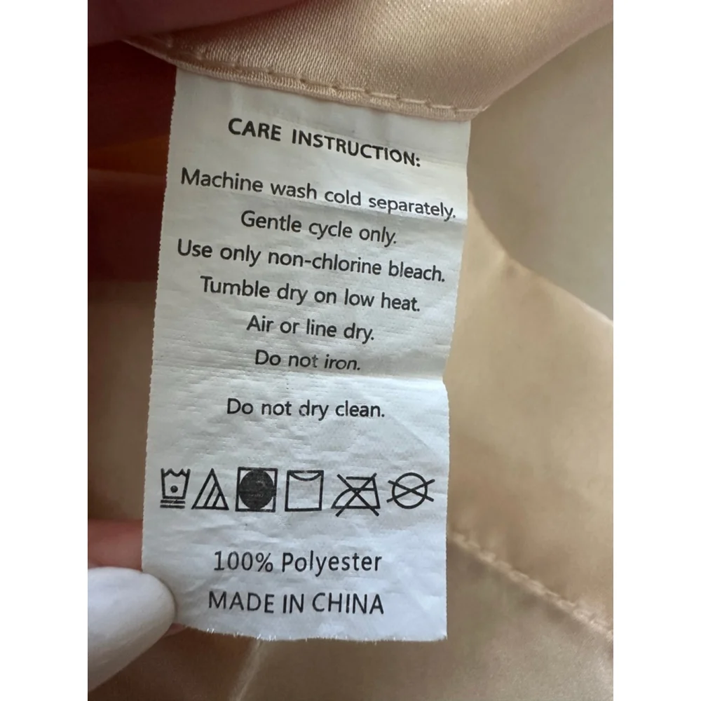 Beige Satin King Size Pillow Cases Set of 3